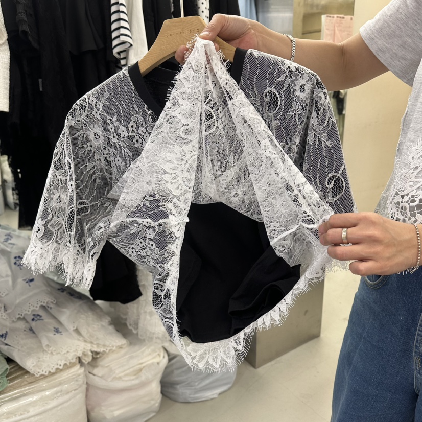 CORNER韓國東大門代購女士新品26春夏休閑襯衫蕾絲衫蕾絲CORNER.302襯衫/蕾絲衫
