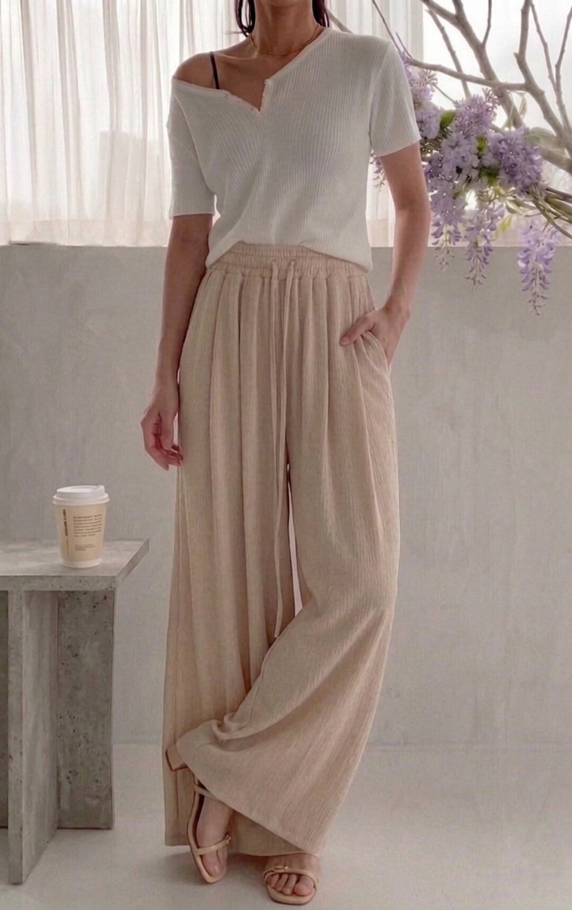 GOSSIP韓國直郵女裝新款26夏季休閑人氣職業休閑褲闊腿褲GOSSIP休閑褲圖色2