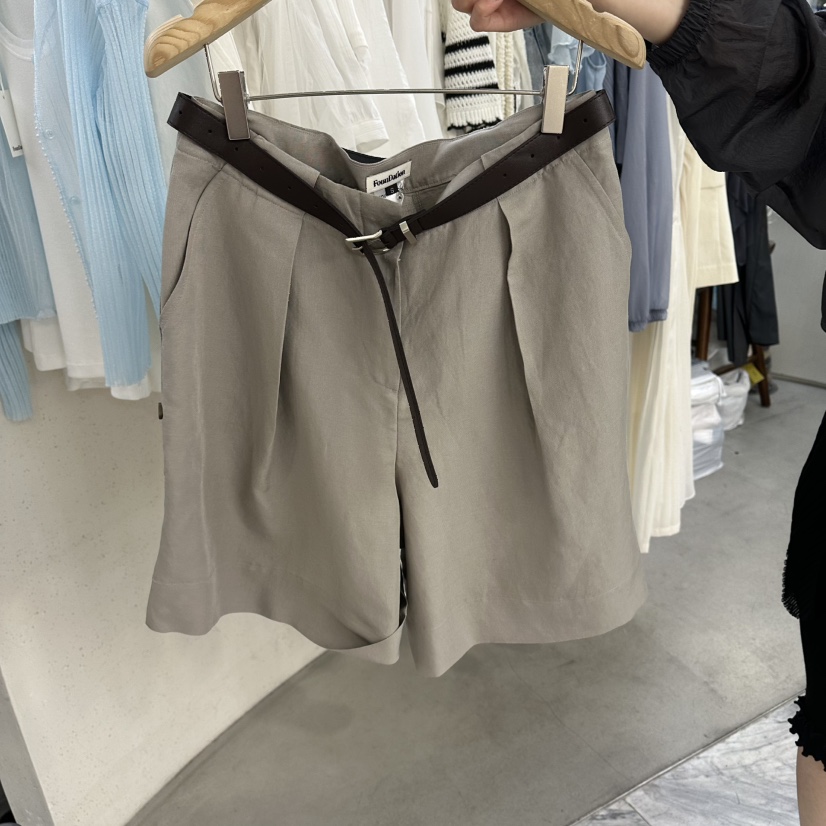 FOUNDATION韓國直郵女裝新款人氣職業26夏季短褲不含腰帶FOUNDATION短褲圖色2