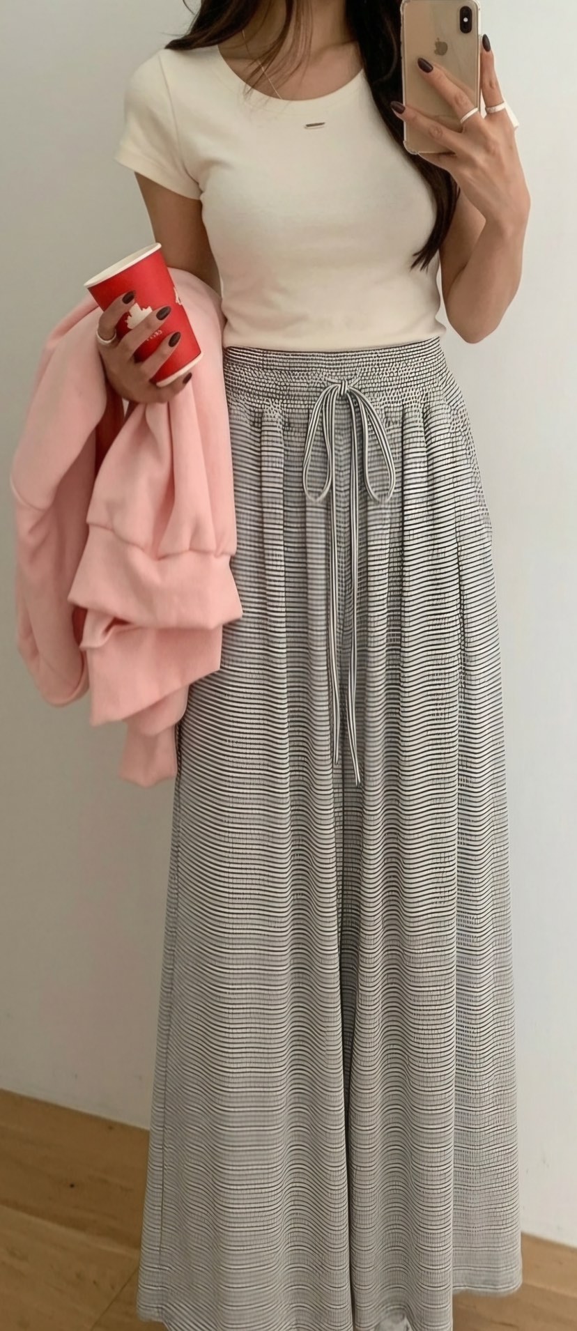 GOSSIP韓國東大門代購女裝新品職業人氣休閑褲闊腿褲條紋GOSSIP休閑褲