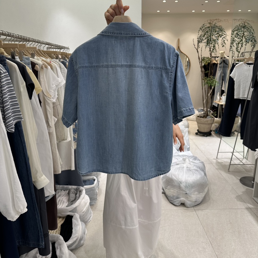 GRACIA韓國東大門直郵女士新款26春夏休閑襯衫蕾絲衫口袋GRACIA襯衫/蕾絲衫