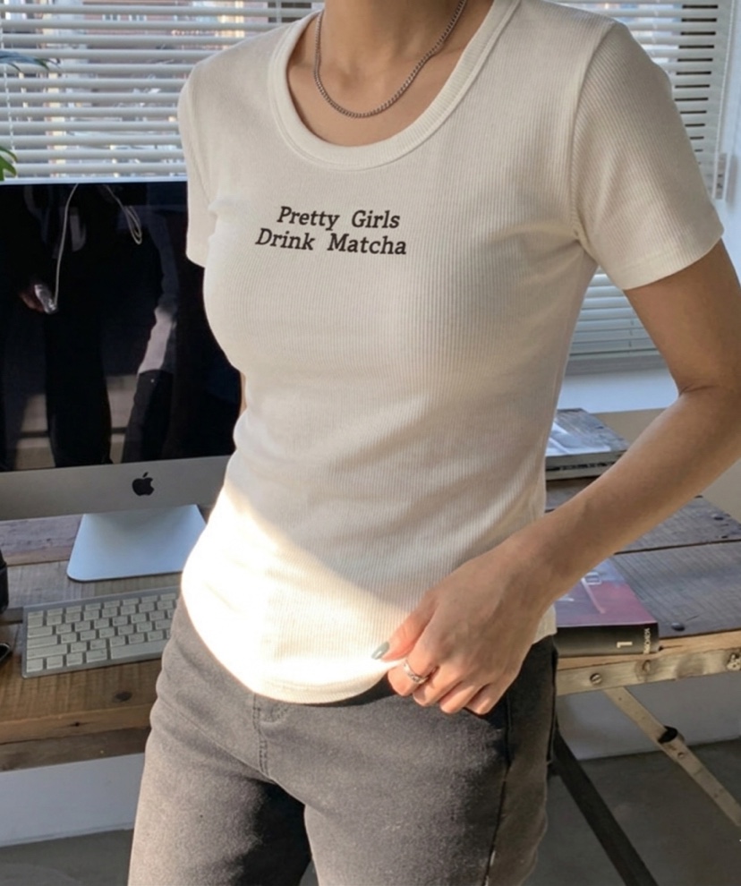 GOSSIP韓國直郵女裝新品推薦26春夏職業熱賣26夏季T恤刺繡羅紋GOSSIPT恤