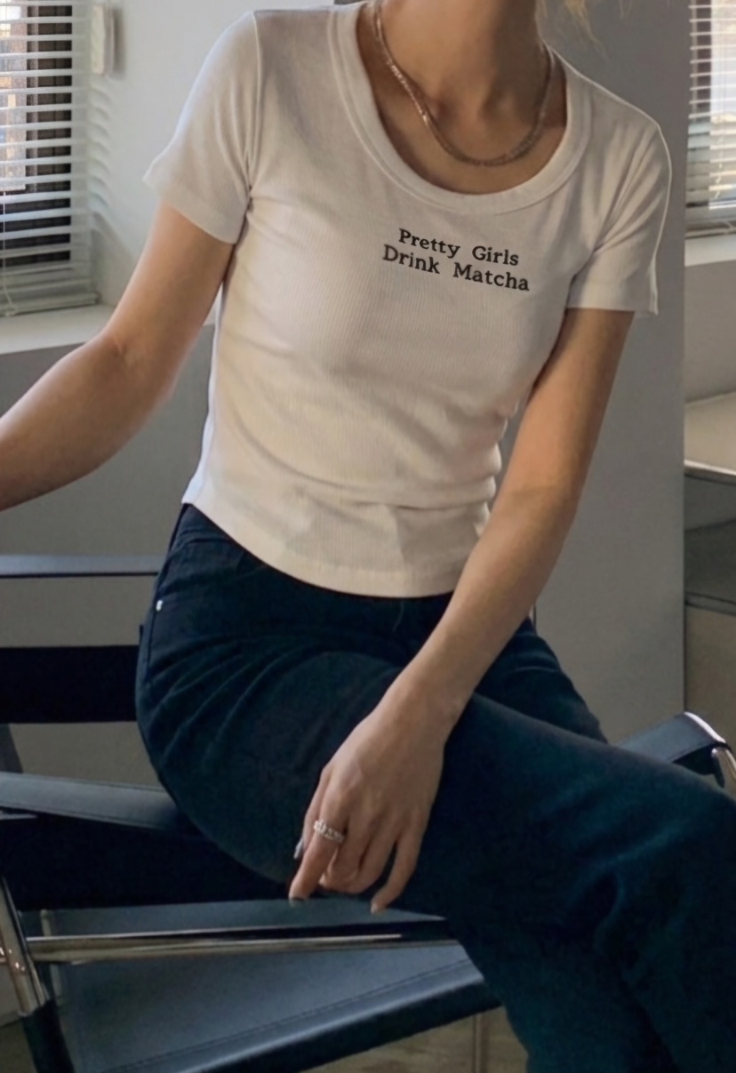 GOSSIP韓國直郵女裝新品推薦26春夏職業熱賣26夏季T恤刺繡羅紋GOSSIPT恤