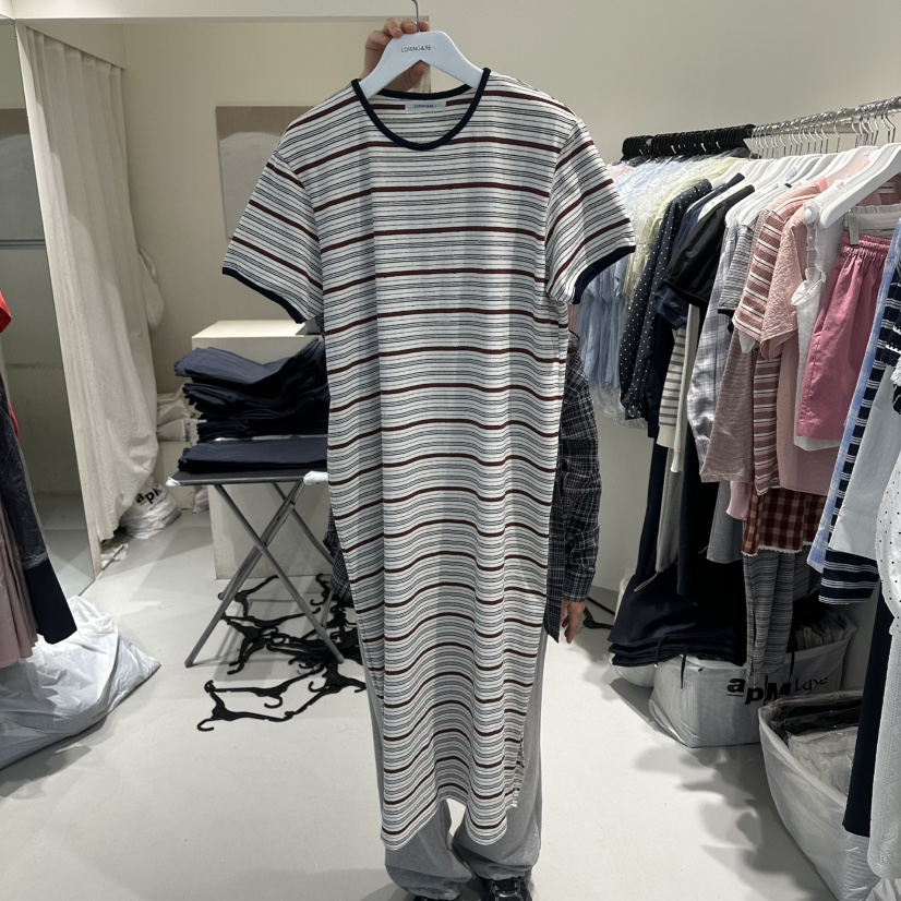 LORING RE I韓國直郵女士新品26夏季推薦職業連衣裙條紋LORING RE-I/BARE連衣裙圖色1