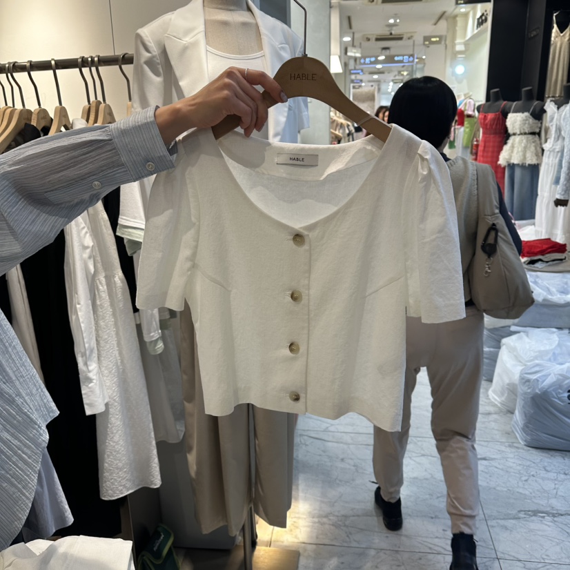 HABLE韓國直郵實拍女士新款26夏季推薦時尚26春夏襯衫蕾絲衫HABLE襯衫/蕾絲衫圖色1