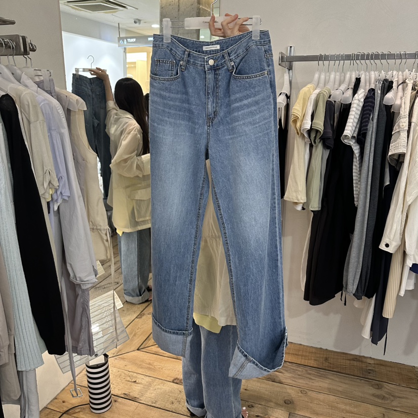 CREAM VILLA韓國直郵實拍女裝新品26春夏牛仔褲CREAMVILLA牛仔褲圖色1