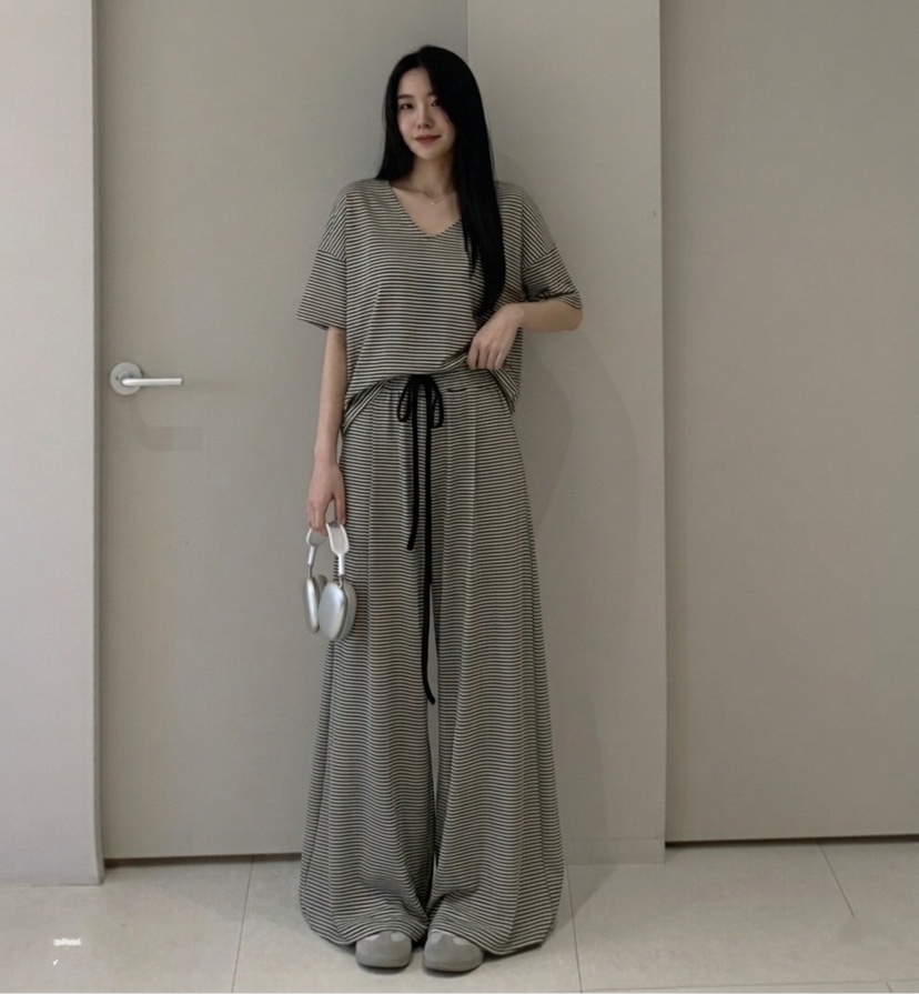 GOSSIP韓國東大門直郵女士新品26春夏休閑26夏季職業套裝V領GOSSIP套裝圖色1