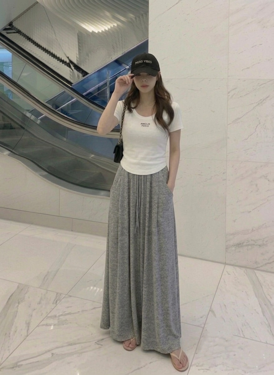 GOSSIP韓國代購女裝新款熱賣休閑人氣推薦休閑褲闊腿褲羅紋GOSSIP休閑褲