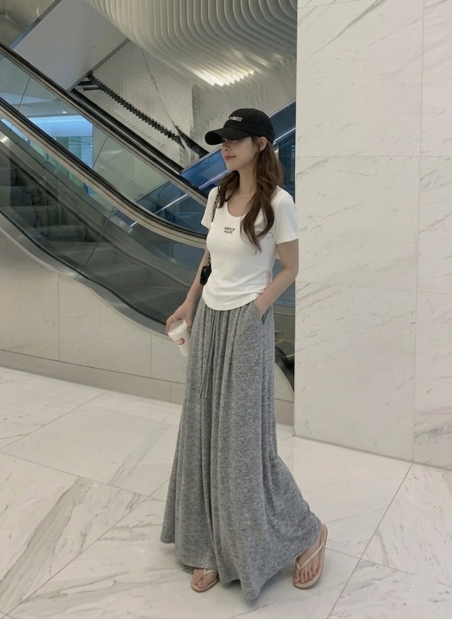 GOSSIP韓國代購女裝新款熱賣休閑人氣推薦休閑褲闊腿褲羅紋GOSSIP休閑褲