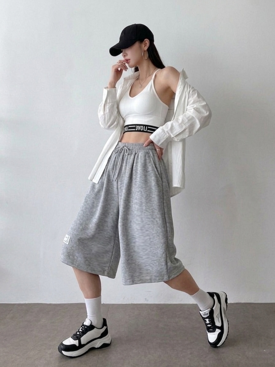 GOSSIP韓國代購女裝新品熱賣人氣26春夏推薦休閑短褲闊腿褲GOSSIP短褲