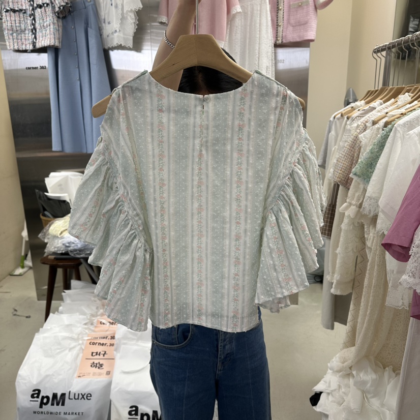 CORNER韓國直郵女士新款26春夏職業推薦26夏季襯衫蕾絲衫CORNER.302襯衫/蕾絲衫