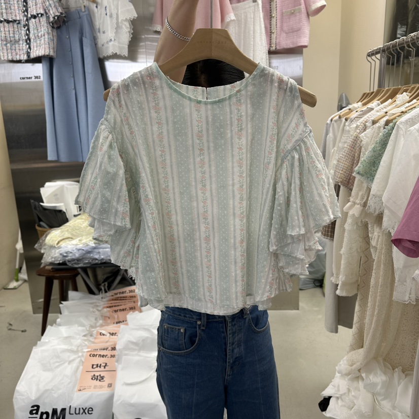 CORNER韓國直郵女士新款26春夏職業推薦26夏季襯衫蕾絲衫CORNER.302襯衫/蕾絲衫圖色1