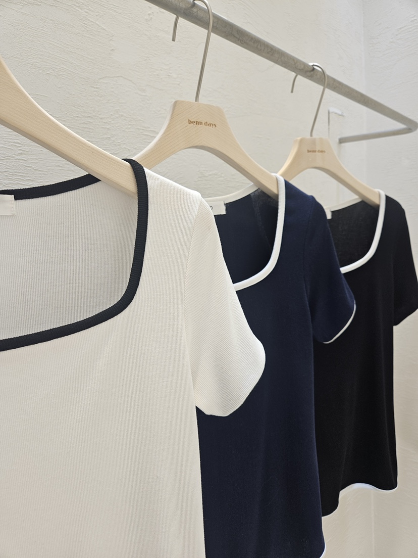 GOSSIP韓國直郵女裝新款時尚26夏季職業推薦T恤人造絲羅紋GOSSIPT恤