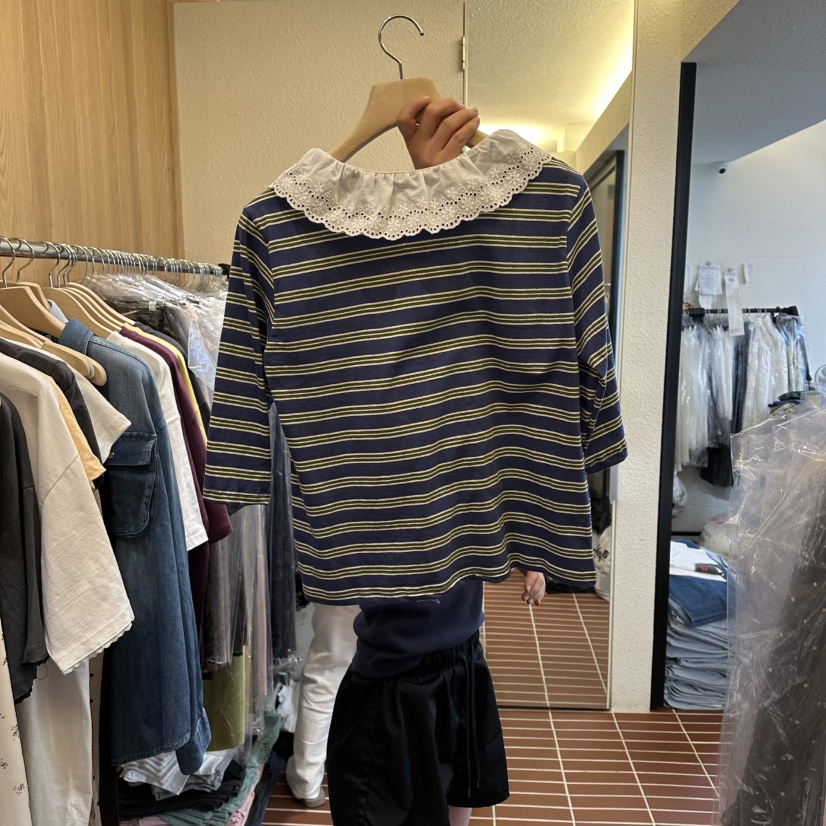 CHOI-L韓國東大門代購女士新款26夏季推薦職業人氣T恤蕾絲CHOIT恤