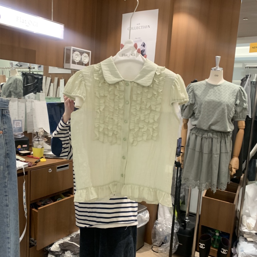 OGI韓國直郵實拍女士新品熱賣時尚人氣26夏季職業襯衫蕾絲衫FLat OGI襯衫/蕾絲衫圖色1