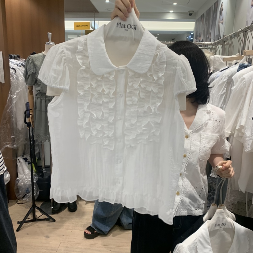 OGI韓國直郵實拍女士新品熱賣時尚人氣26夏季職業襯衫蕾絲衫FLat OGI襯衫/蕾絲衫圖色2