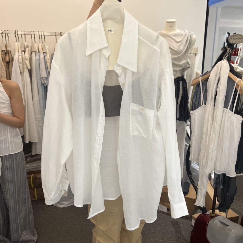 MAG韓國東大門直郵女裝新款推薦人氣襯衫蕾絲衫不含內搭亞麻MAG襯衫/蕾絲衫圖色2