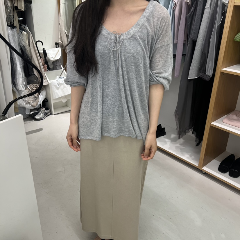 ALOT韓國直郵實拍女士新品人氣職業26夏季時尚長袖T恤絲帶A LOT長袖T恤圖色2