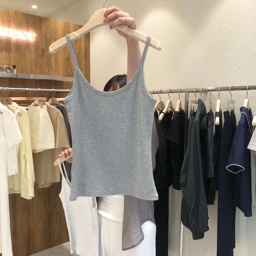 FIFO/UNANSWERED-MYSTERY東大門實拍韓國女士新品時尚吊帶背心羅紋FIFO/UNANSWERED-MYSTERY吊帶/背心圖色2