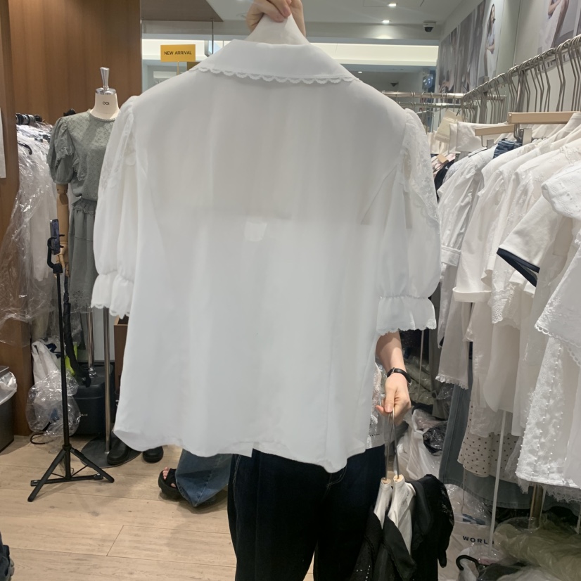 OGI韓國東大門代購女裝新品26夏季推薦熱賣26春夏襯衫蕾絲衫FLat OGI襯衫/蕾絲衫