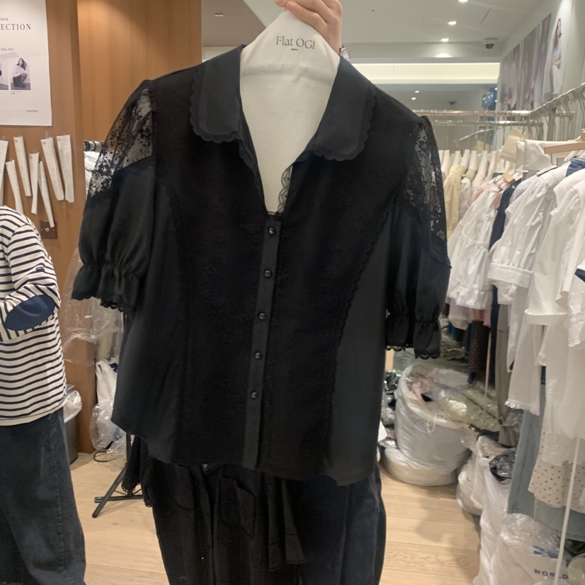 OGI韓國東大門代購女裝新品26夏季推薦熱賣26春夏襯衫蕾絲衫FLat OGI襯衫/蕾絲衫圖色1
