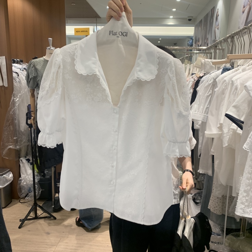OGI韓國東大門代購女裝新品26夏季推薦熱賣26春夏襯衫蕾絲衫FLat OGI襯衫/蕾絲衫圖色2
