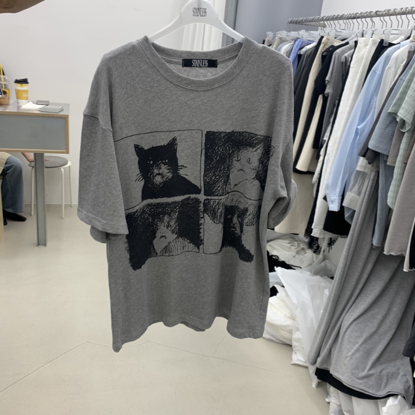 STAINLESS韓國直郵實拍女裝新品時尚26夏季職業推薦人氣T恤STAINLESST恤圖色1