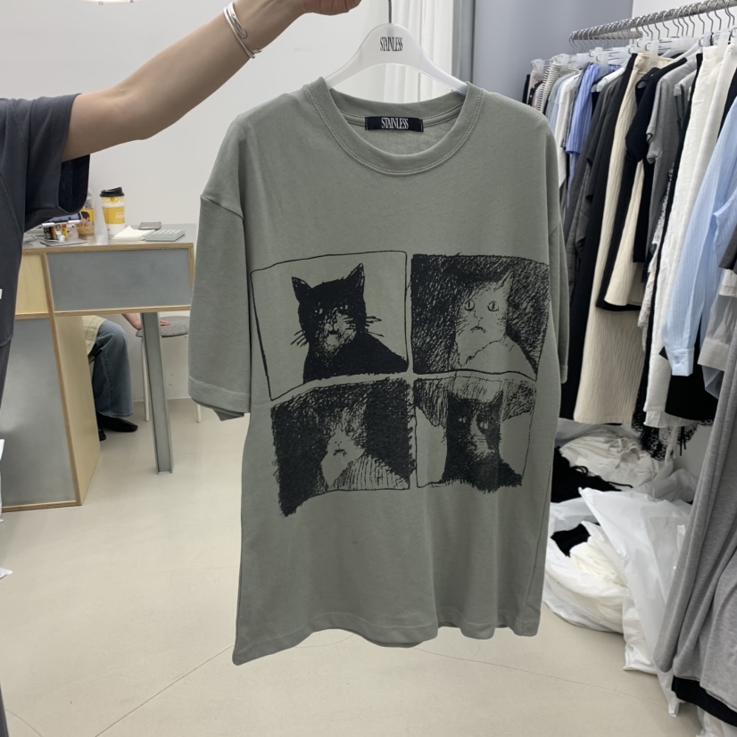 STAINLESS韓國直郵實拍女裝新品時尚26夏季職業推薦人氣T恤STAINLESST恤圖色3