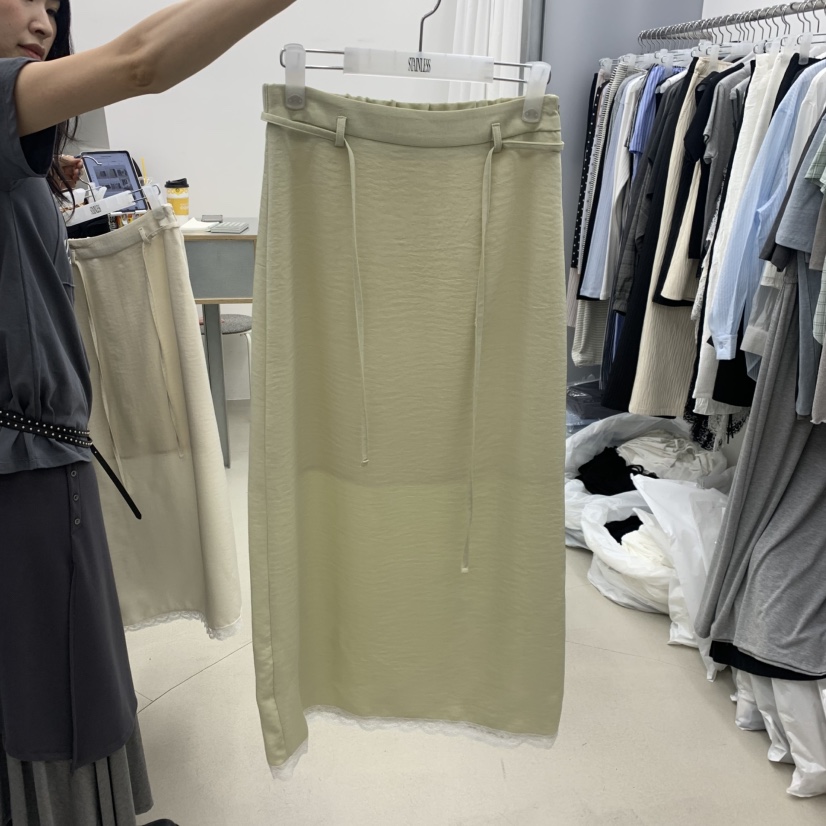 STAINLESS韓國東大門代購女士新品26春夏推薦長裙腰帶絲質STAINLESS長裙圖色2