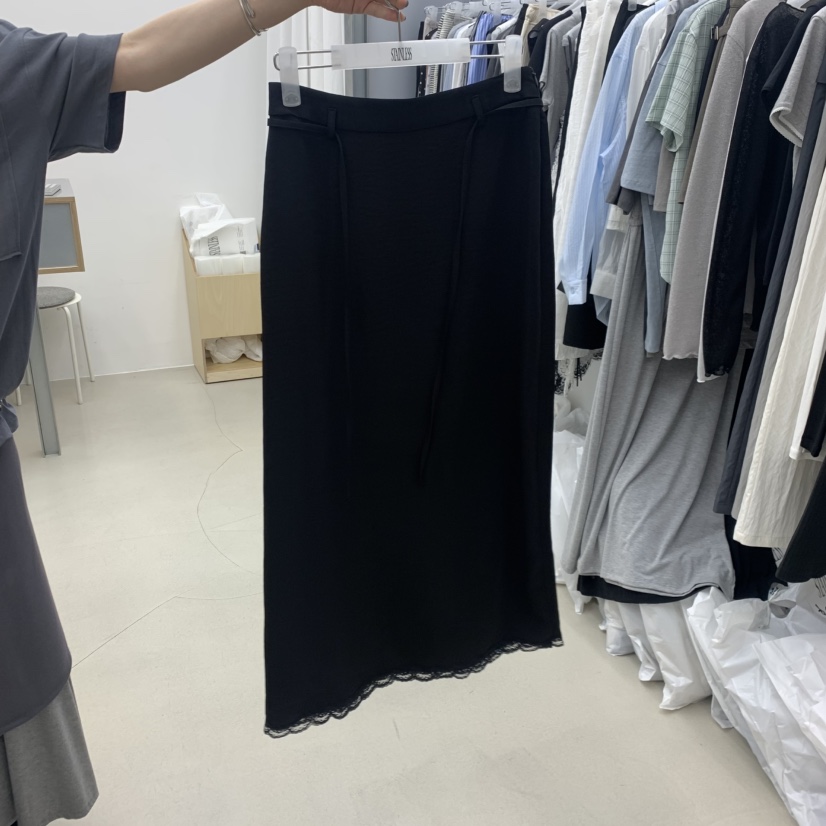 STAINLESS韓國東大門代購女士新品26春夏推薦長裙腰帶絲質STAINLESS長裙圖色3
