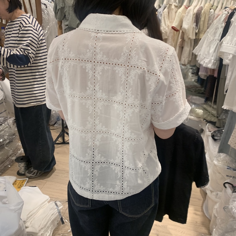 OGI韓國代購女士新品職業熱賣人氣26春夏時尚休閑襯衫蕾絲衫FLat OGI襯衫/蕾絲衫