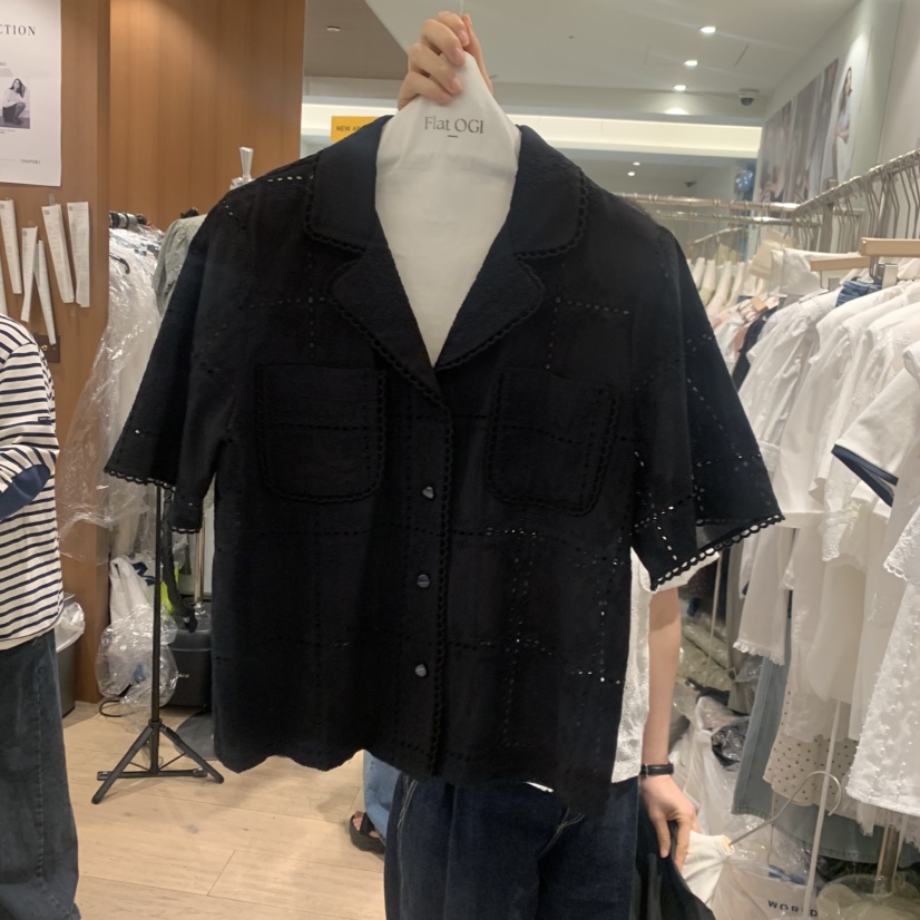 OGI韓國代購女士新品職業熱賣人氣26春夏時尚休閑襯衫蕾絲衫FLat OGI襯衫/蕾絲衫圖色2