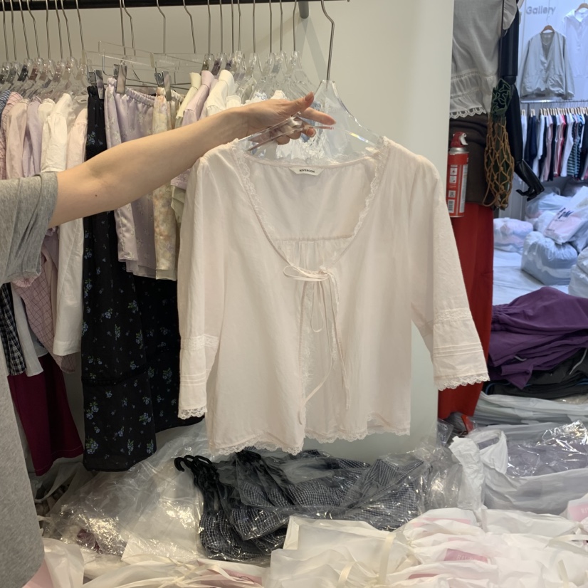 RIVEROOM韓國東大門直郵女士新品休閑推薦26夏季襯衫蕾絲衫RIVEROOM襯衫/蕾絲衫圖色2