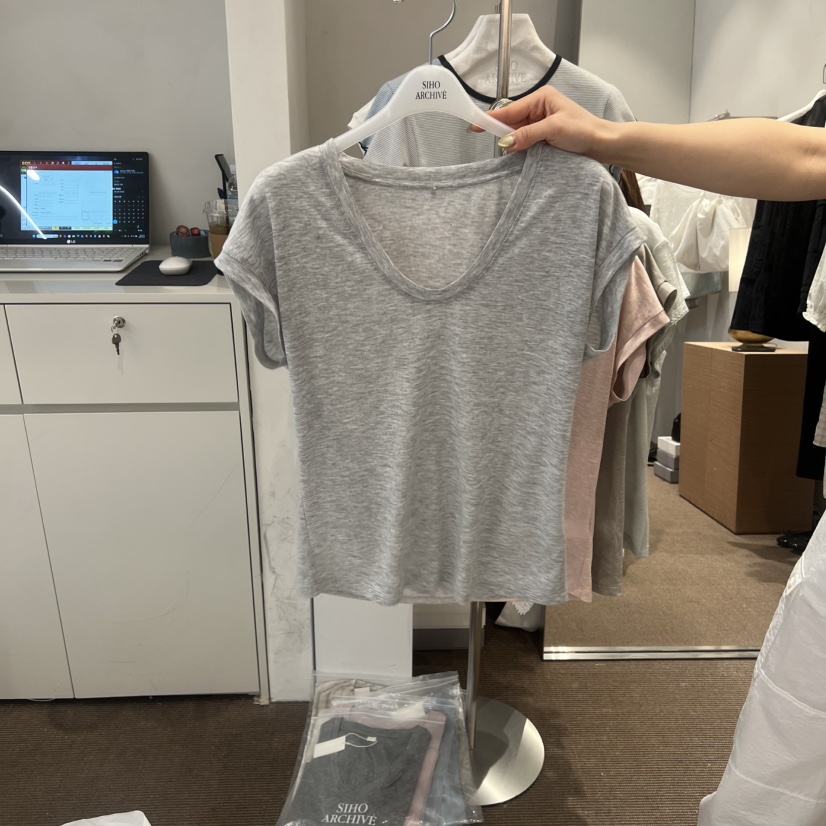 SIHO ARCHIVE韓國東大門代購女士新款人氣時尚職業T恤U領SIHO ARCHIVET恤圖色4