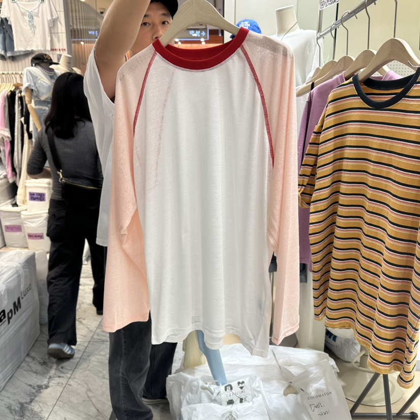 COCOMATON東大門實拍韓國女裝新款熱賣時尚長袖T恤插肩袖COCOMATON長袖T恤圖色1