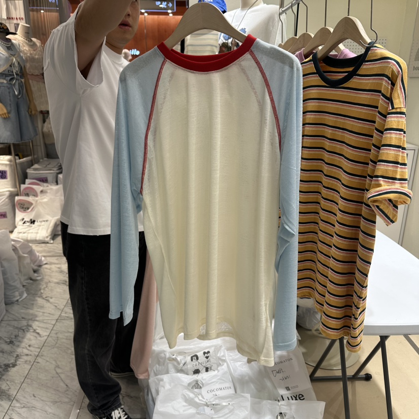 COCOMATON東大門實拍韓國女裝新款熱賣時尚長袖T恤插肩袖COCOMATON長袖T恤圖色2
