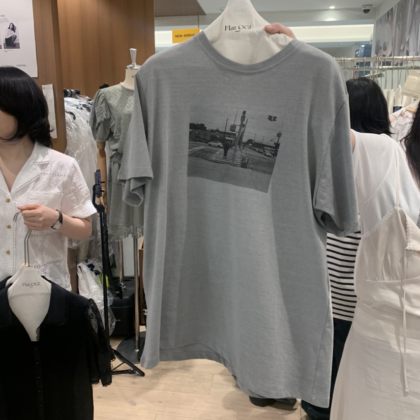 OGI韓國代購女士新款推薦26夏季職業休閑人氣時尚熱賣T恤FLat OGIT恤圖色2