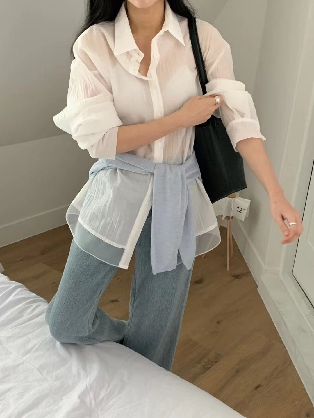 CRISPY CHIPS韓國直郵女裝新款熱賣推薦人氣職業襯衫蕾絲衫BLACKGHOBI襯衫/蕾絲衫圖色2