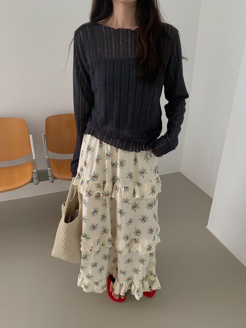 CAMEL-P韓國代購女士新品26夏季長裙小花Came_l 家長裙