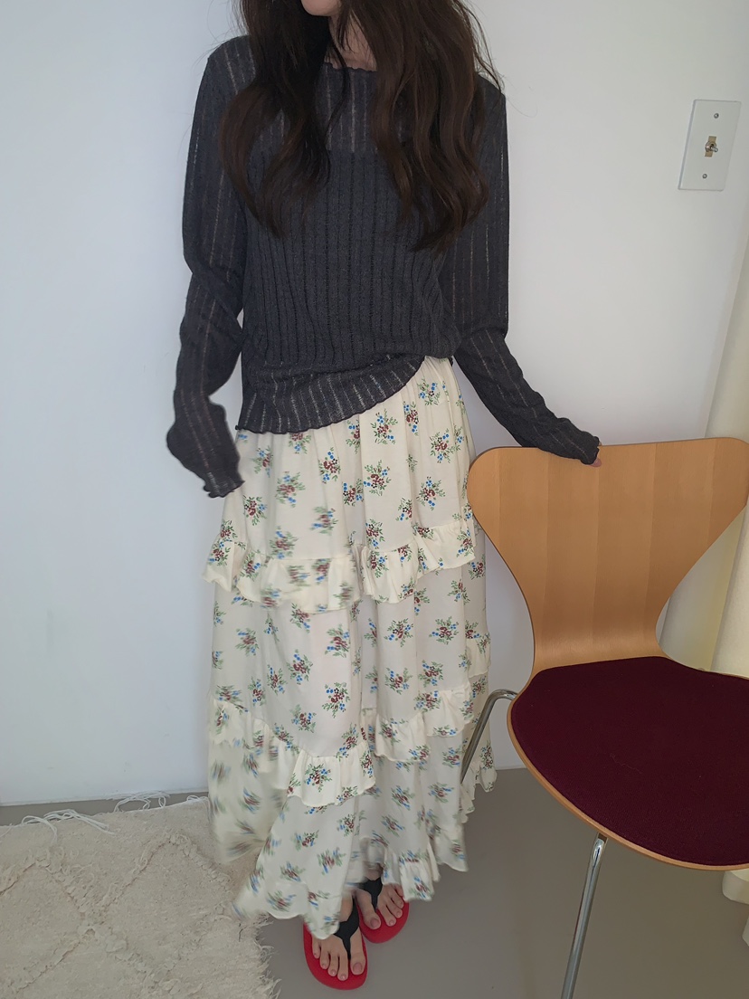 CAMEL-P韓國代購女士新品26夏季長裙小花Came_l 家長裙