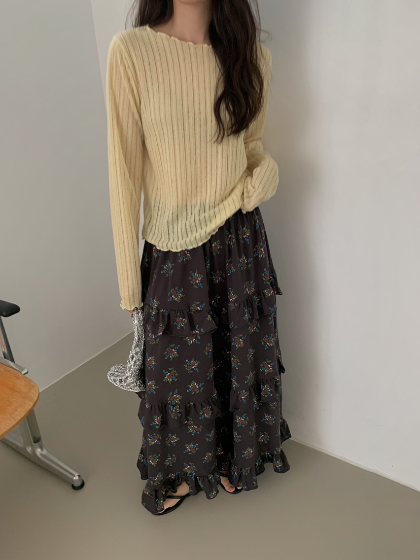 CAMEL-P韓國代購女士新品26夏季長裙小花Came_l 家長裙