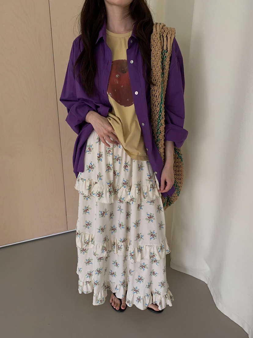 CAMEL-P韓國代購女士新品26夏季長裙小花Came_l 家長裙