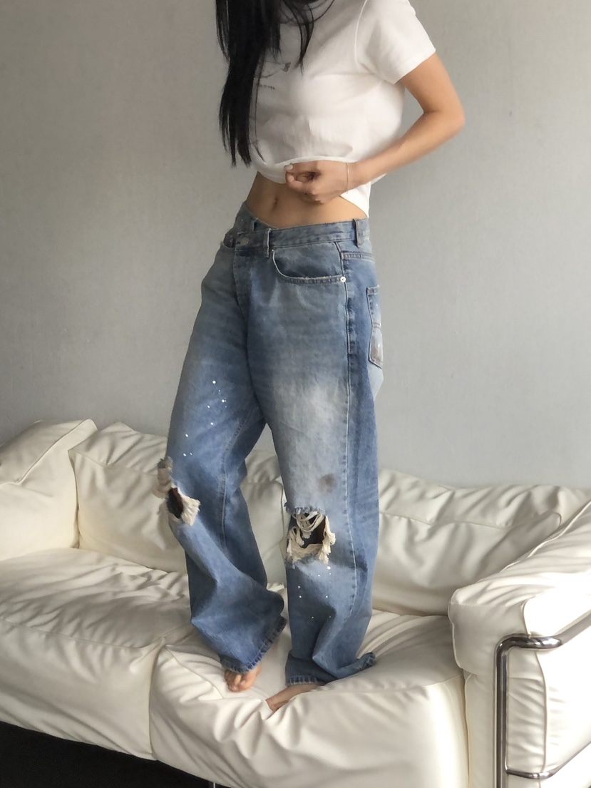 SUNDER MARKET韓國直郵實拍女士新品職業休閑人氣牛仔褲SUNDER MARKET牛仔褲