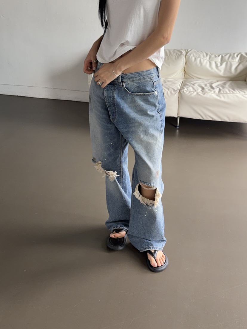 SUNDER MARKET韓國直郵實拍女士新品職業休閑人氣牛仔褲SUNDER MARKET牛仔褲