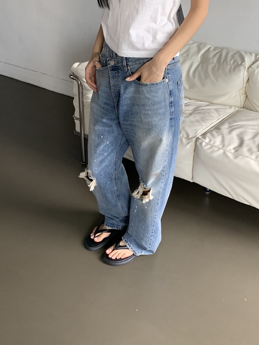 SUNDER MARKET韓國直郵實拍女士新品職業休閑人氣牛仔褲SUNDER MARKET牛仔褲