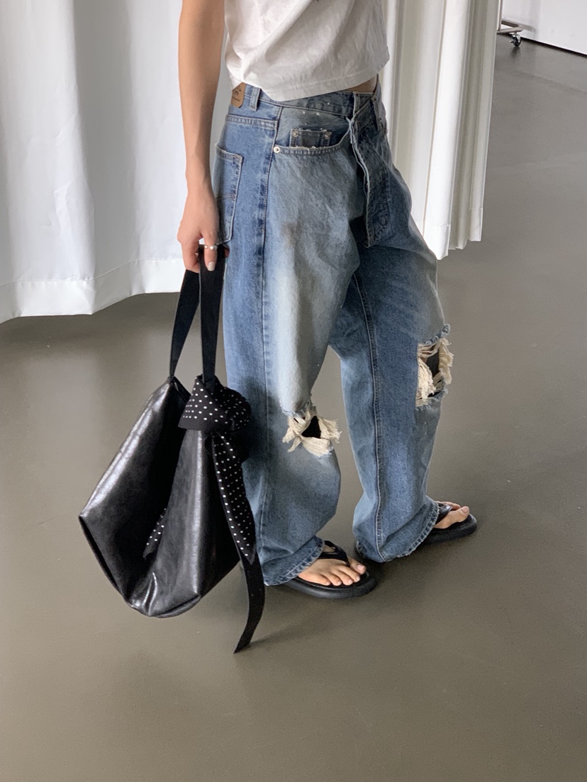 SUNDER MARKET韓國直郵實拍女士新品職業休閑人氣牛仔褲SUNDER MARKET牛仔褲