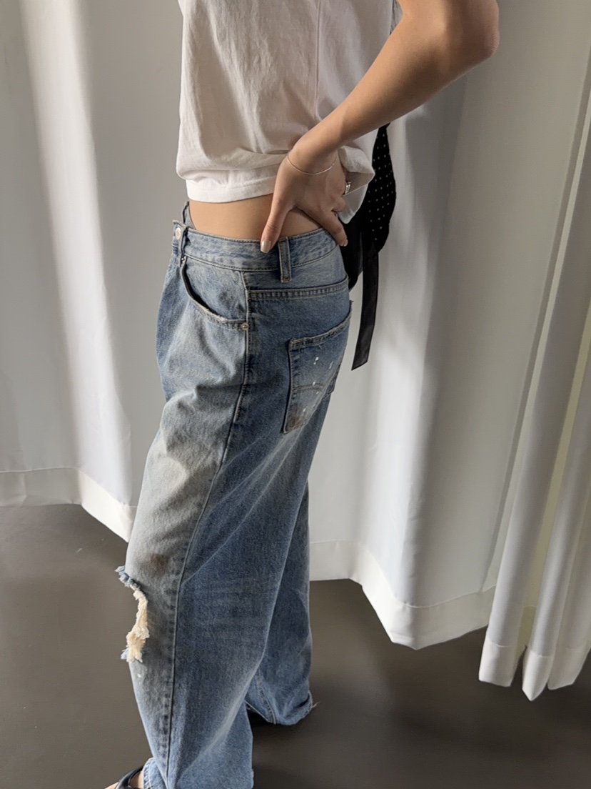 SUNDER MARKET韓國直郵實拍女士新品職業休閑人氣牛仔褲SUNDER MARKET牛仔褲