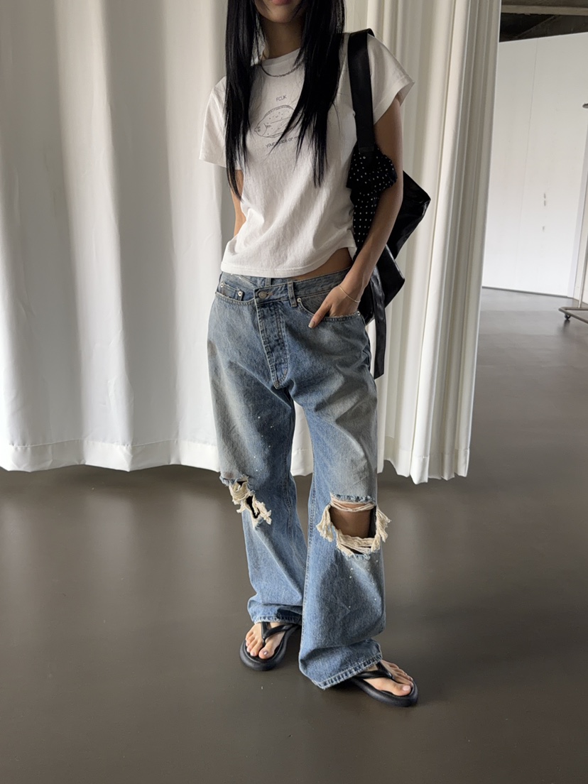 SUNDER MARKET韓國直郵實拍女士新品職業休閑人氣牛仔褲SUNDER MARKET牛仔褲