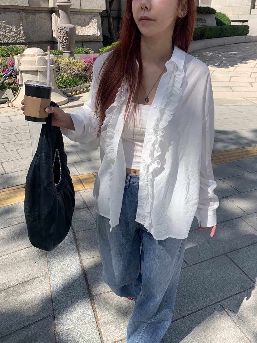 SUNDER MARKET韓國東大門直郵女士新款推薦襯衫蕾絲衫雙層SUNDER MARKET襯衫/蕾絲衫