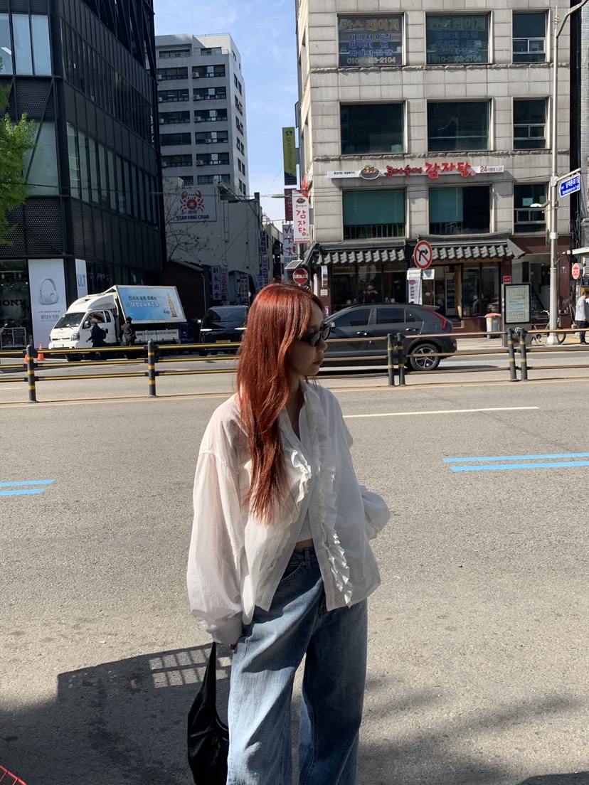 SUNDER MARKET韓國東大門直郵女士新款推薦襯衫蕾絲衫雙層SUNDER MARKET襯衫/蕾絲衫